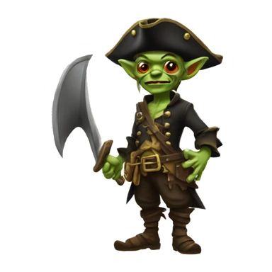 goblin cursed pirate with hat full body sticker