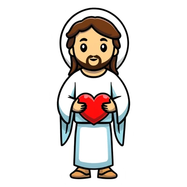 Jesus holding a heart  sticker