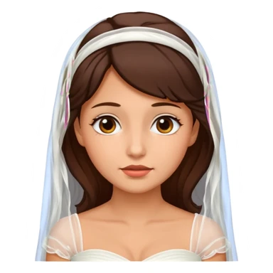 White tanned skin bride with dark hazel hair with a chin on her face sticker