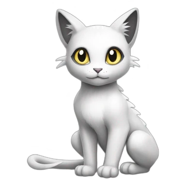 Sitting-Black-and-White-cat-dragon-type-pokemon sticker