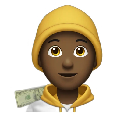 Hood boy with money sticker