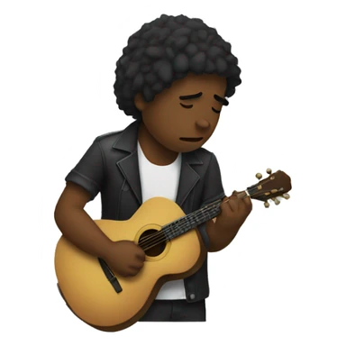 Sad musician with broken heart sticker