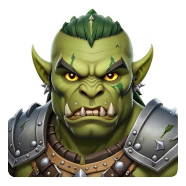 Cinematic Realistic WoW Orc Warrior Portrait, depicted with battle-scarred, rugged green skin and a powerful, muscular build that radiates primal strength. Clad in intricately detailed tribal armor accented with dark leather and iron embellishments in deep, earthy tones, his fierce eyes and determined expression exude honorable might. Rendered with lifelike texture and dramatic natural lighting, high shine, noble and formidable, capturing the essence of a legendary orc champion. sticker