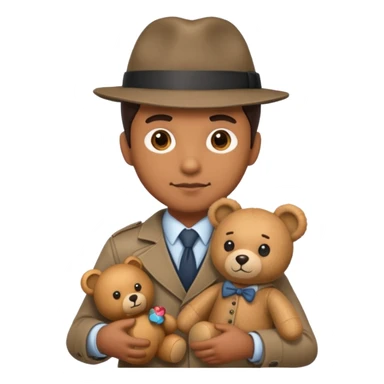 Detective with teddy bear toy  sticker