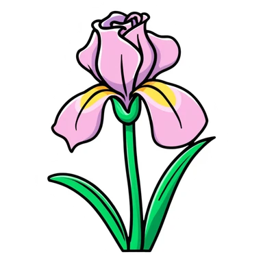 pink iris flower sticker