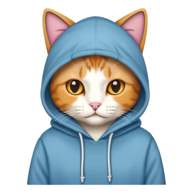 cat wearing a hoodie sticker