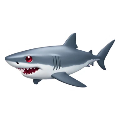 Shark with hearts red in eyes sticker