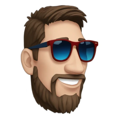 Messi with sunglasses, Bottom text"Que mirás bobo" sticker