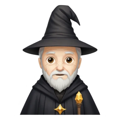 old wizard with black robe and wizard hat cracked skin sticker