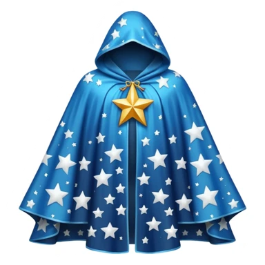 a fantasy  magic, white color with star pattern cloak sticker