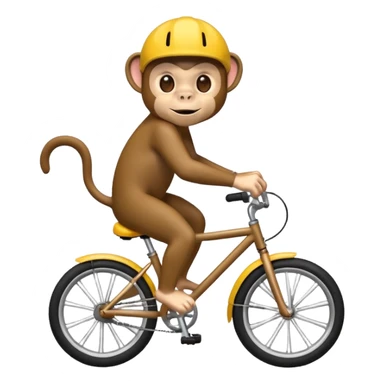 monkey pretending to ride bike but bike sticker