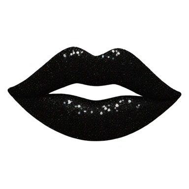 Black glitter kiss print sticker