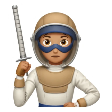 A person wearing fencing equipment with their entire body sticker