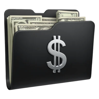 black folder flash file with a money logo
 sticker