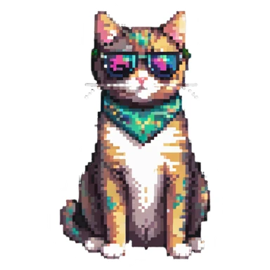 cat wearing sunglasses sitting pose sticker