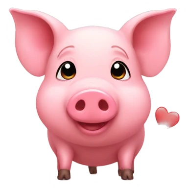 small pig with hearts sticker