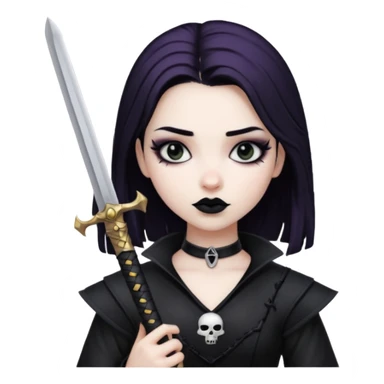 goth girl with sword sticker