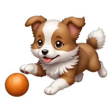 puppy chasing a ball sticker