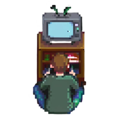 person watching TV sticker