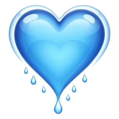 Blue heart inside water flowing sticker