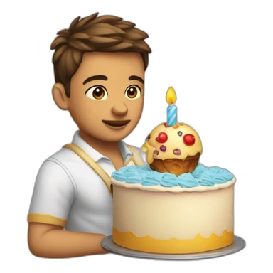 Bebé + torta cumpleaños + avión  sticker