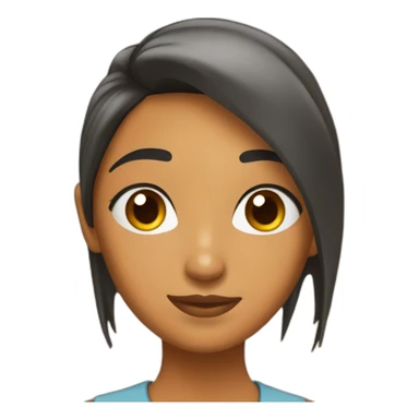 chica pelo largo liso naranja sticker