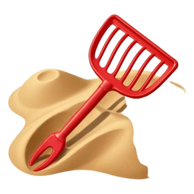 toy rake on the sand sticker