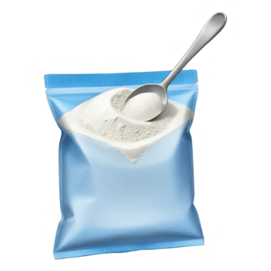 Little ziploc bag of white powder and a spoon sticker