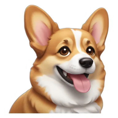 corgi smiling sticker