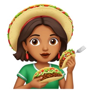 Mexican girl with tacos sticker