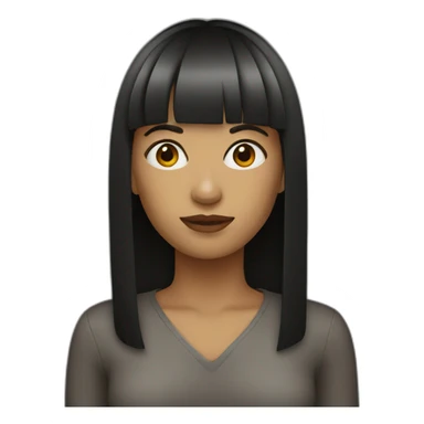 woman with fringe dark sticker
