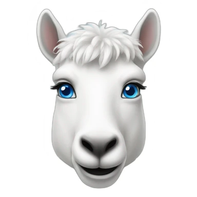 white lhama face with blue eyes sticker