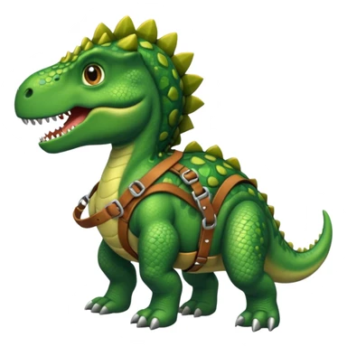 Dinosaur in harness sticker
