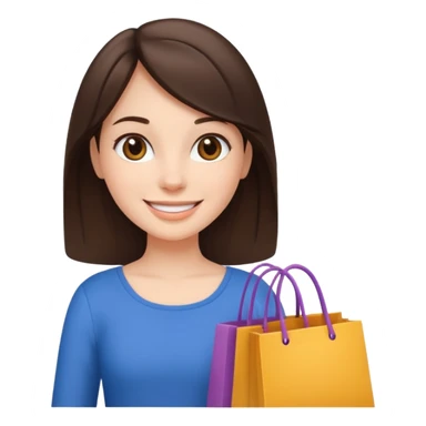 Girl shopping brunette sticker