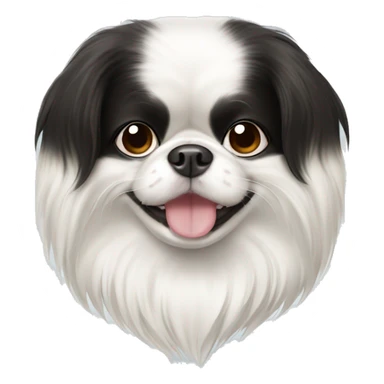 happy japanese chin with white fur on one eye  sticker