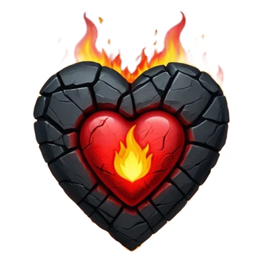 Burning coal heart sticker