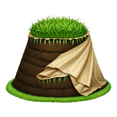 A mound of silage covered by plastic sheeting, but partially open so we can see it sticker