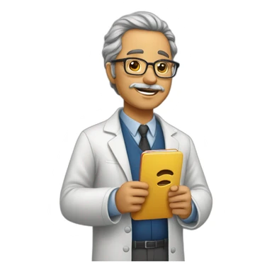 professor segurando nas mãos um iphone sticker