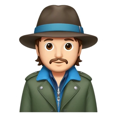 zucchero fornaciari wearing a hat in a jacket sticker