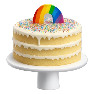 Vanilla confetti cake slice and rainbow sprinkles sticker