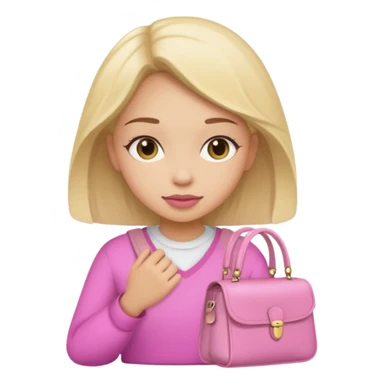 A girl with a pink tussi bag sticker