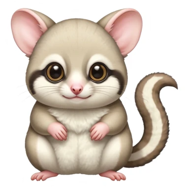 Fat and cute Japanese sugar glider  white sticker