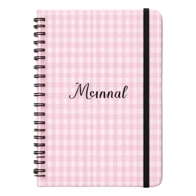 Cute manifest journal cover, pastel pink gingham pattern
Handwritten feminine typography, soft aesthetic, cozy girl vibe
Clean product mockup, minimal shadows, lifestyle stationery style sticker