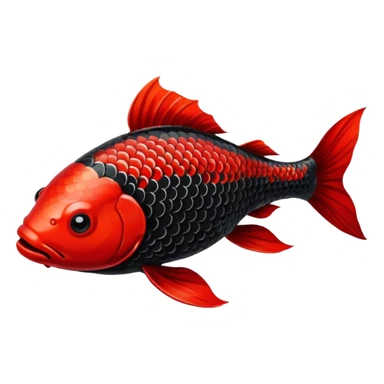 black red Koi fish sticker
