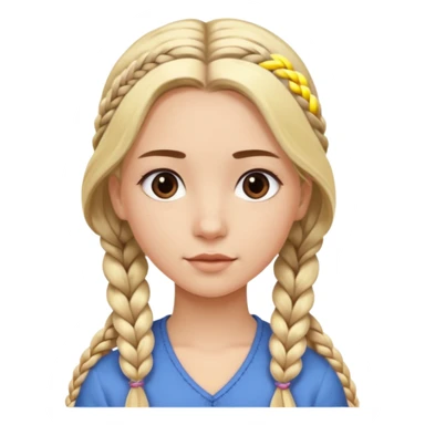 Girl long flowing blonde hair and  girl with DARK BROWN HAIR ONE BRAID on one side.   sticker
