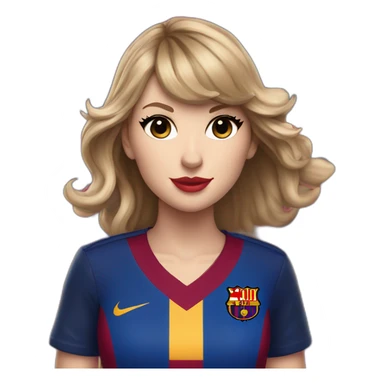 Taylor swift wearing fc Barcelona uniform sticker