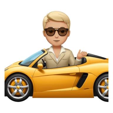 A rich boy in the super car  sticker