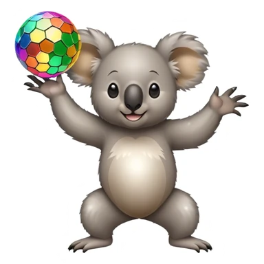 Koala dancing under disco sticker