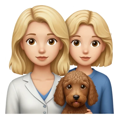 blonde girl with brown labradoodle  sticker