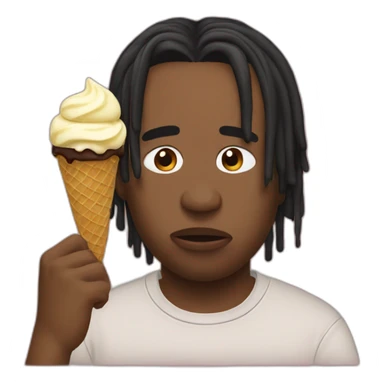 Travis scott sad because he dropped his ice cream sticker